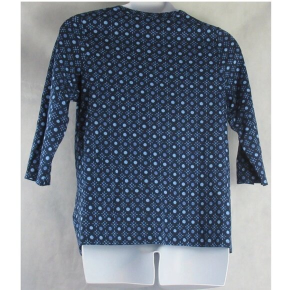 Style & Co Women's Plus Size 3/4 Sleeve Knit Top, Blue Geometric, 0X - Picture 2 of 6